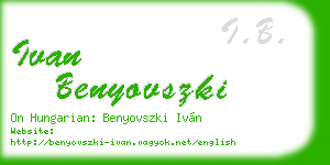 ivan benyovszki business card