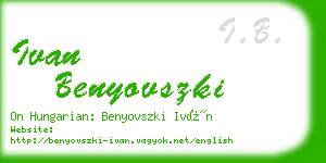 ivan benyovszki business card